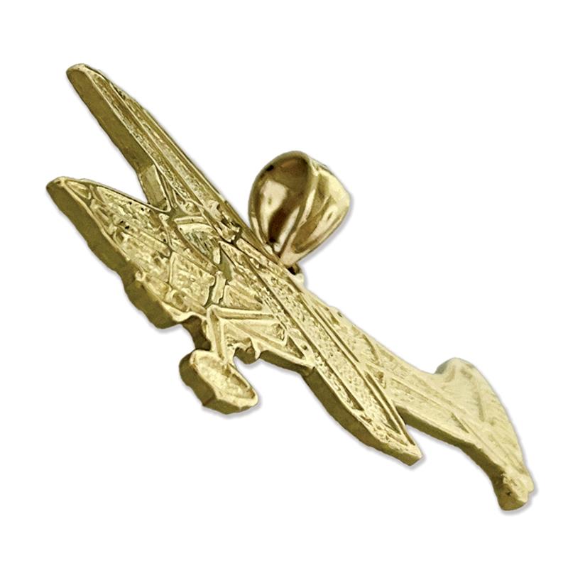 14K Gold 35MM Langer Cessna Flugzeug-Anhänger