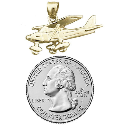 14K Gold Cessna 182 Flugzeug-Anhänger