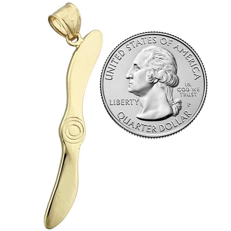 14K Gold Propeller-Anhänger mit Jet