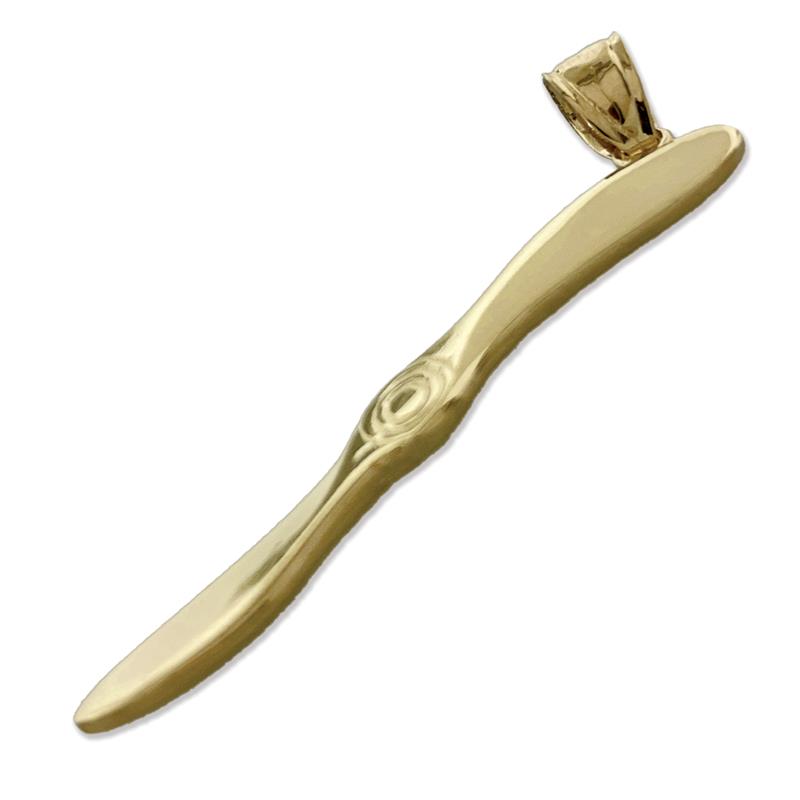 14K Gold Propeller-Anhänger mit Jet