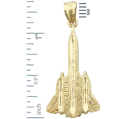 14K Gold SR-71 Blackbird Militärjet-Anhänger