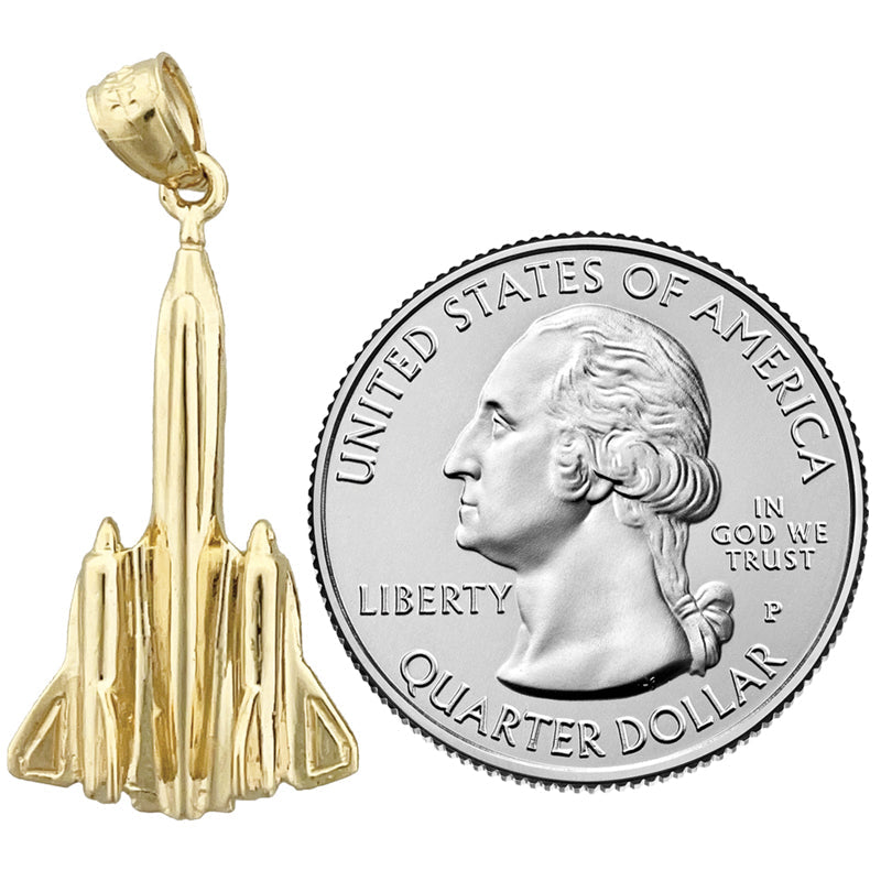 14K Gold SR-71 Blackbird Militärjet-Anhänger