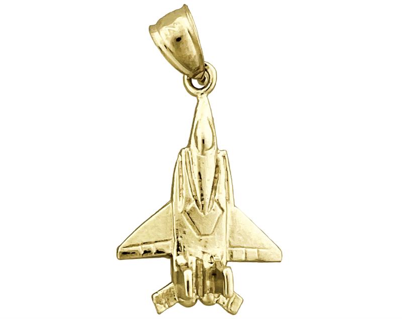 14K Gold F-15 Flugzeug-Charm