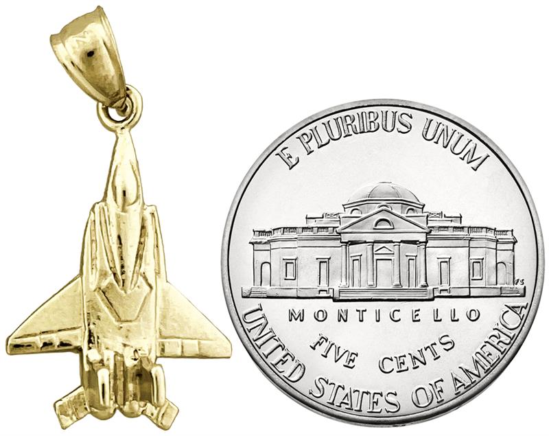 14K Gold F-15 Flugzeug-Charm