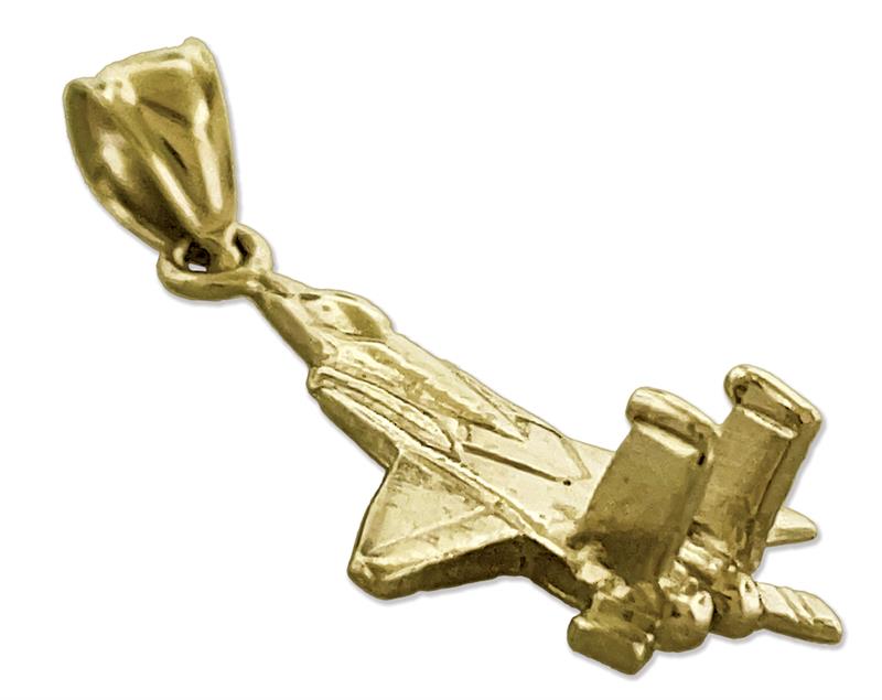 14K Gold F-15 Flugzeug-Charm