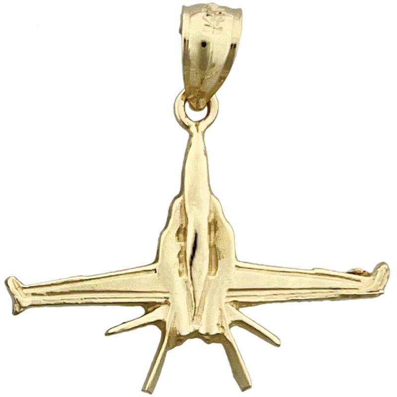 585 Gold Anhänger Militär-Düsenjet