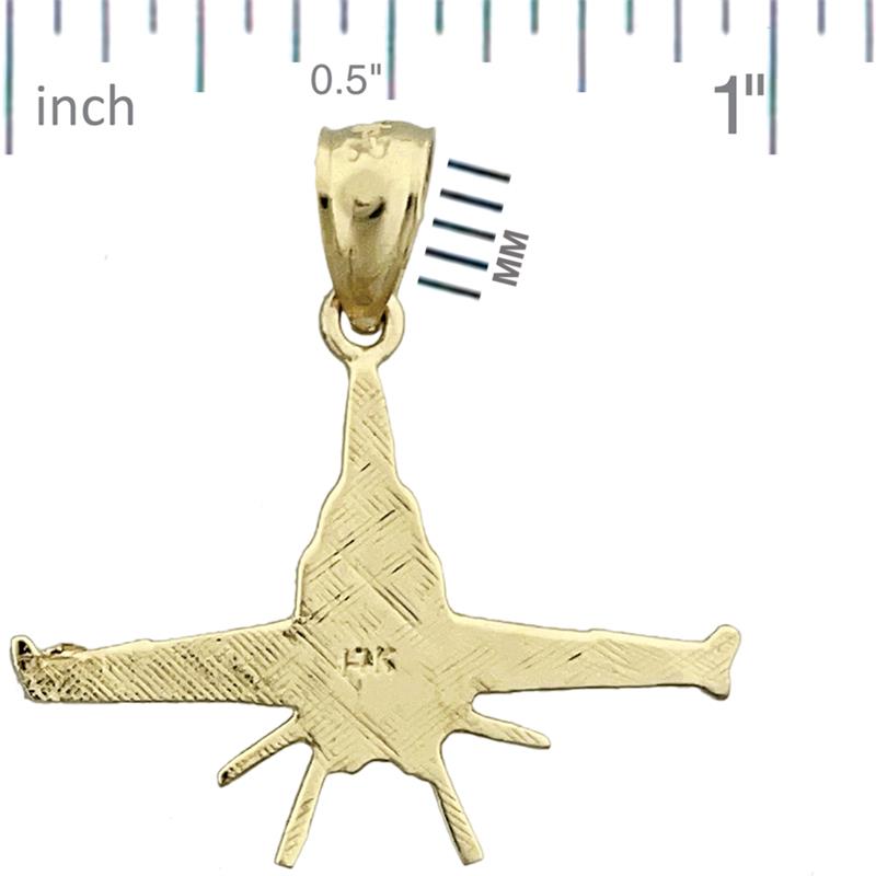 585 Gold Anhänger Militär-Düsenjet