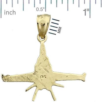 585 Gold Anhänger Militär-Düsenjet