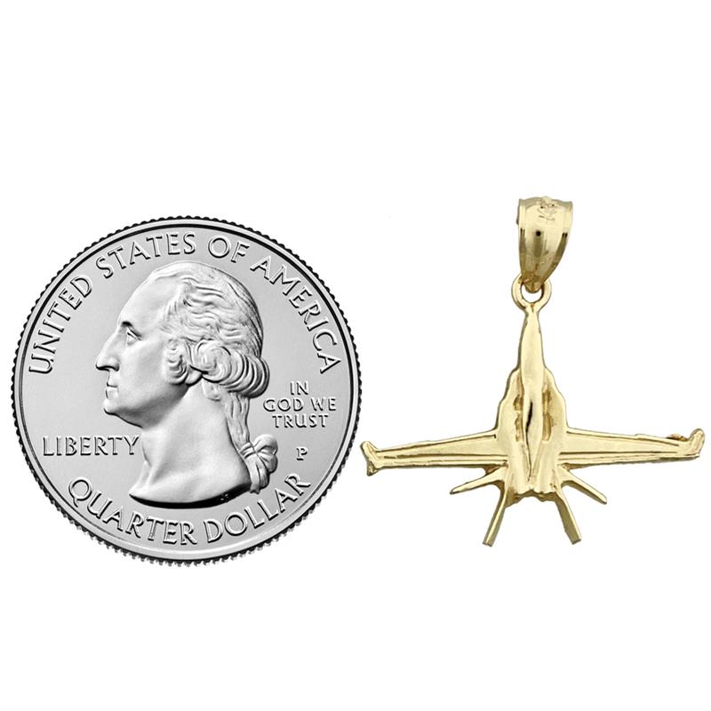 585 Gold Anhänger Militär-Düsenjet