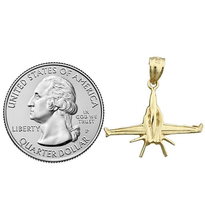 585 Gold Anhänger Militär-Düsenjet