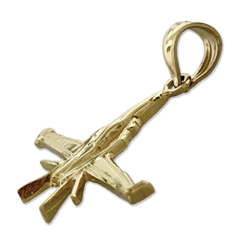 585 Gold Anhänger Militär-Düsenjet