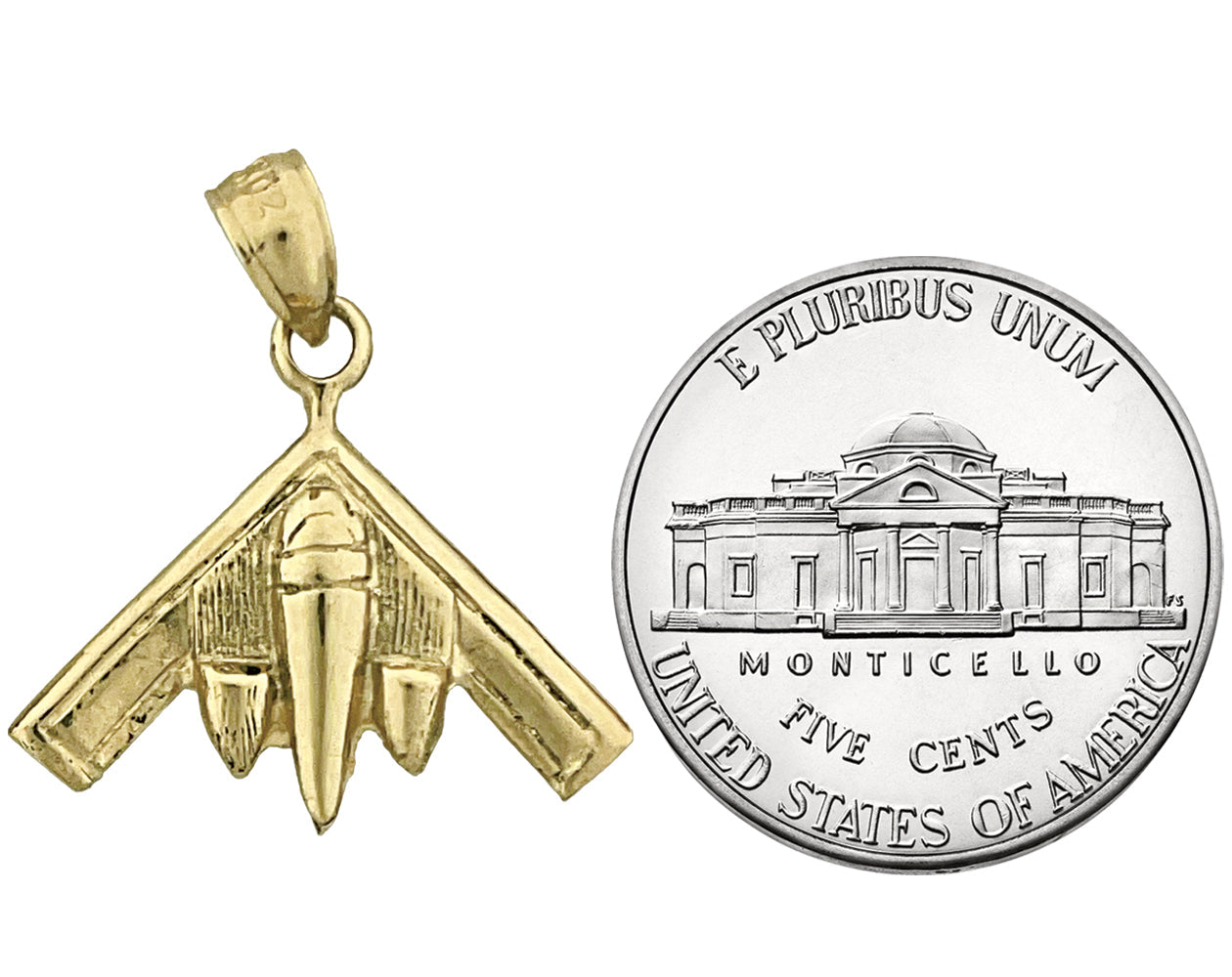 14K Gold B-2 Spirit Stealth-Flugzeug-Charm