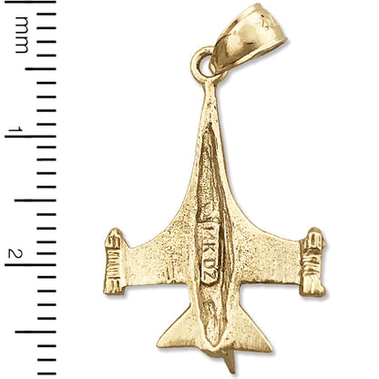 14K Gold F5 Freedom Fighter Jet Charm-Anhänger
