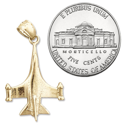 14K Gold F5 Freedom Fighter Jet Charm-Anhänger