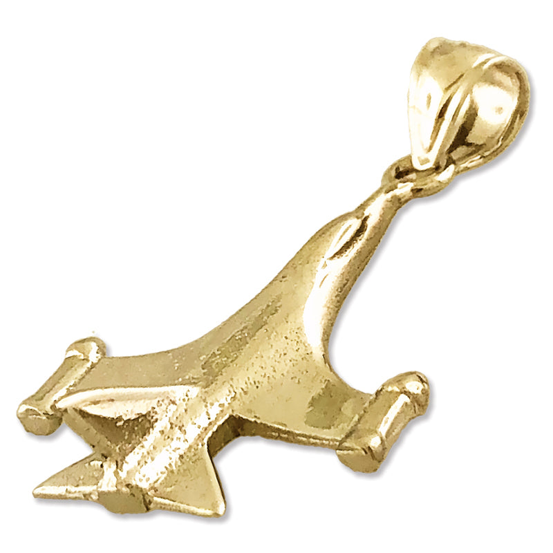 14K Gold F5 Freedom Fighter Jet Charm-Anhänger