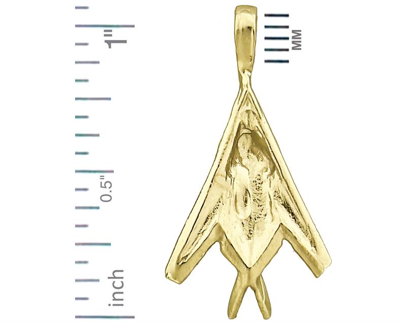 14K Gold F-117 Nighthawk Gleitcharm