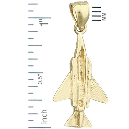 14K Gold F-4 Phantom Kampfjet-Charm