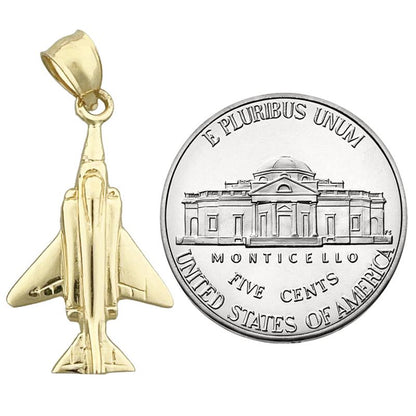 14K Gold F-4 Phantom Kampfjet-Charm