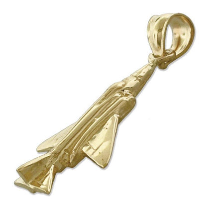 14K Gold F-4 Phantom Kampfjet-Charm