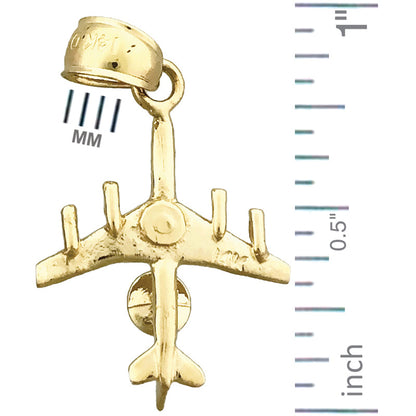 14K Gold 3D E-3 Sentry (AWACS) Flugzeug-Charm