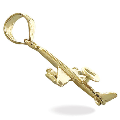 14K Gold 3D E-3 Sentry (AWACS) Flugzeug-Charm