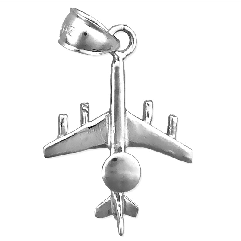 14K Gold 3D E-3 Sentry (AWACS) Flugzeug-Charm