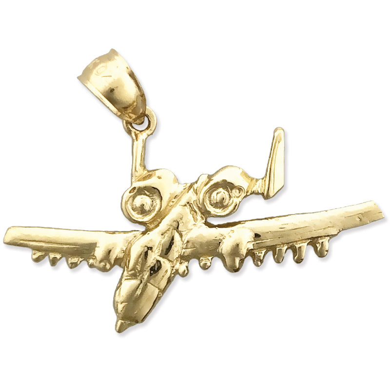 14K Gold Anhänger „A10 Thunderbolt Flugzeug“
