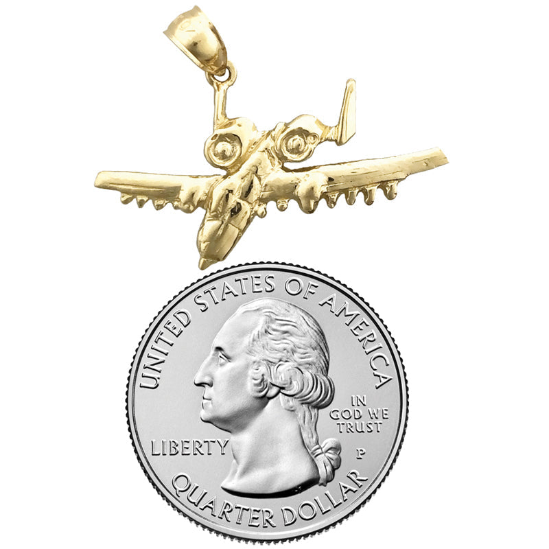 14K Gold Anhänger „A10 Thunderbolt Flugzeug“
