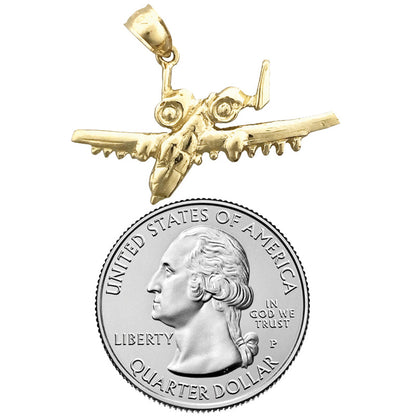 14K Gold Anhänger „A10 Thunderbolt Flugzeug“