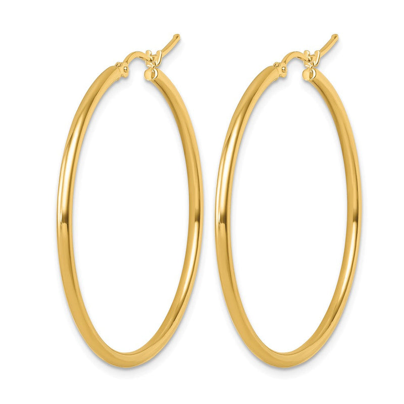 14K Gelbgold 2x40mm Poliert Creolen