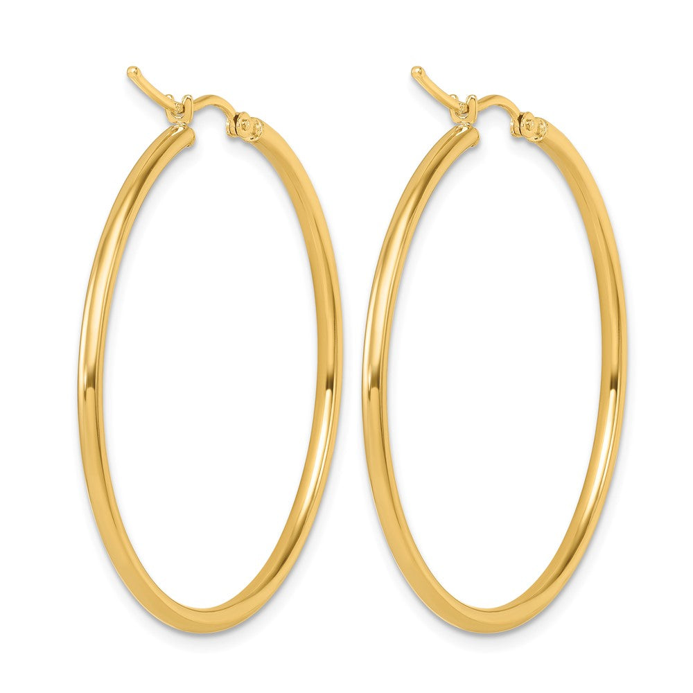 14K Gelbgold 2x40mm Poliert Creolen
