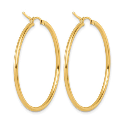 14K Gelbgold 2x40mm Poliert Creolen