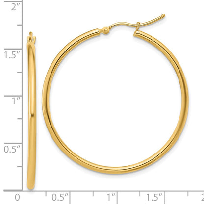 14K Gelbgold 2x40mm Poliert Creolen