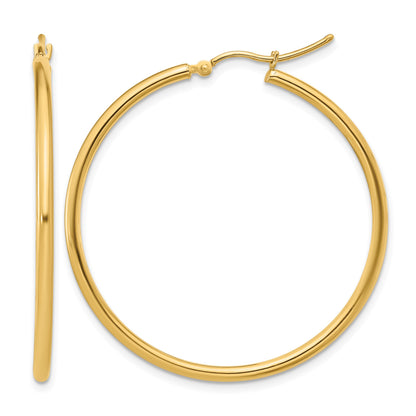 14K Gelbgold 2x40mm Poliert Creolen