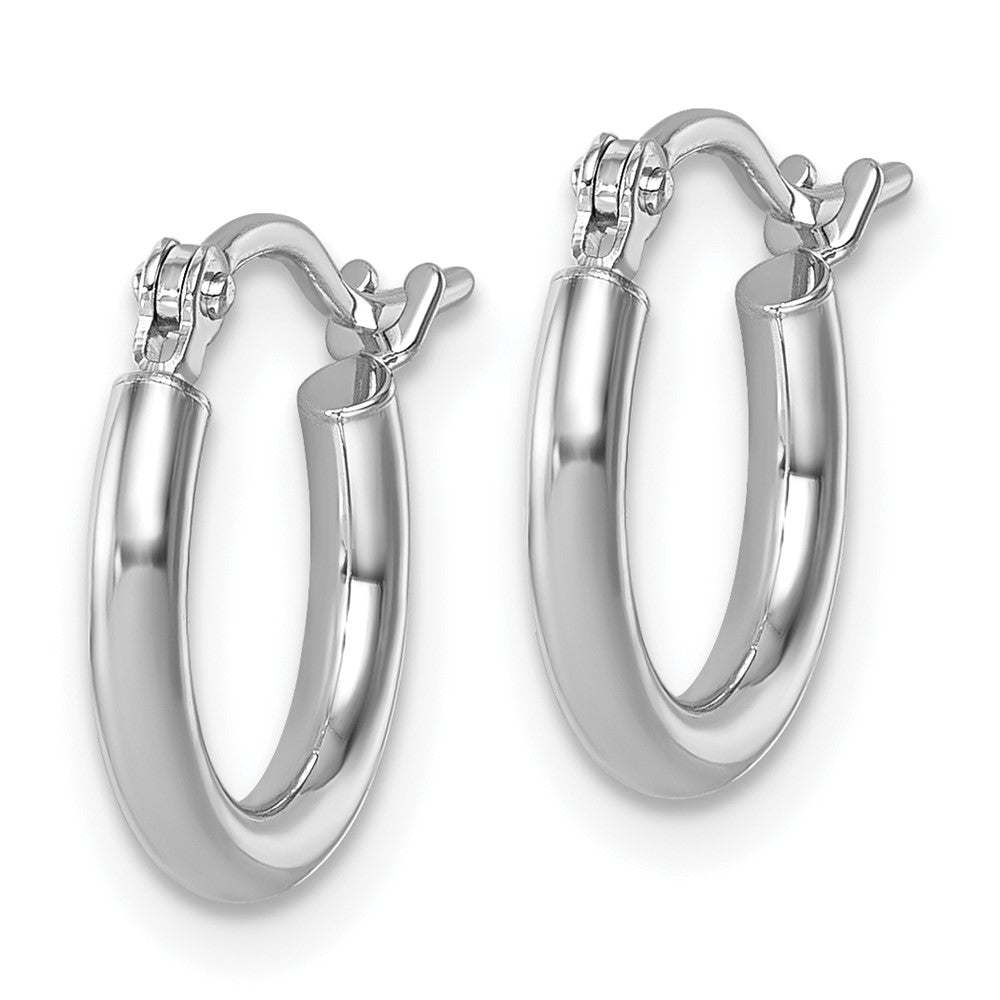 14K Weißgold 2x12mm Poliert Creolen
