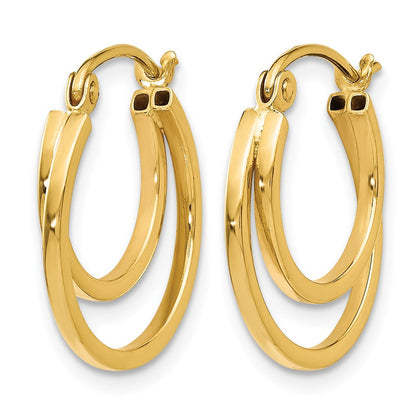 14K Gelbgold Poliert Klappbar Creolen