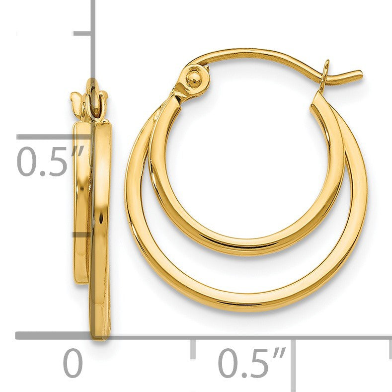14K Gelbgold Poliert Klappbar Creolen