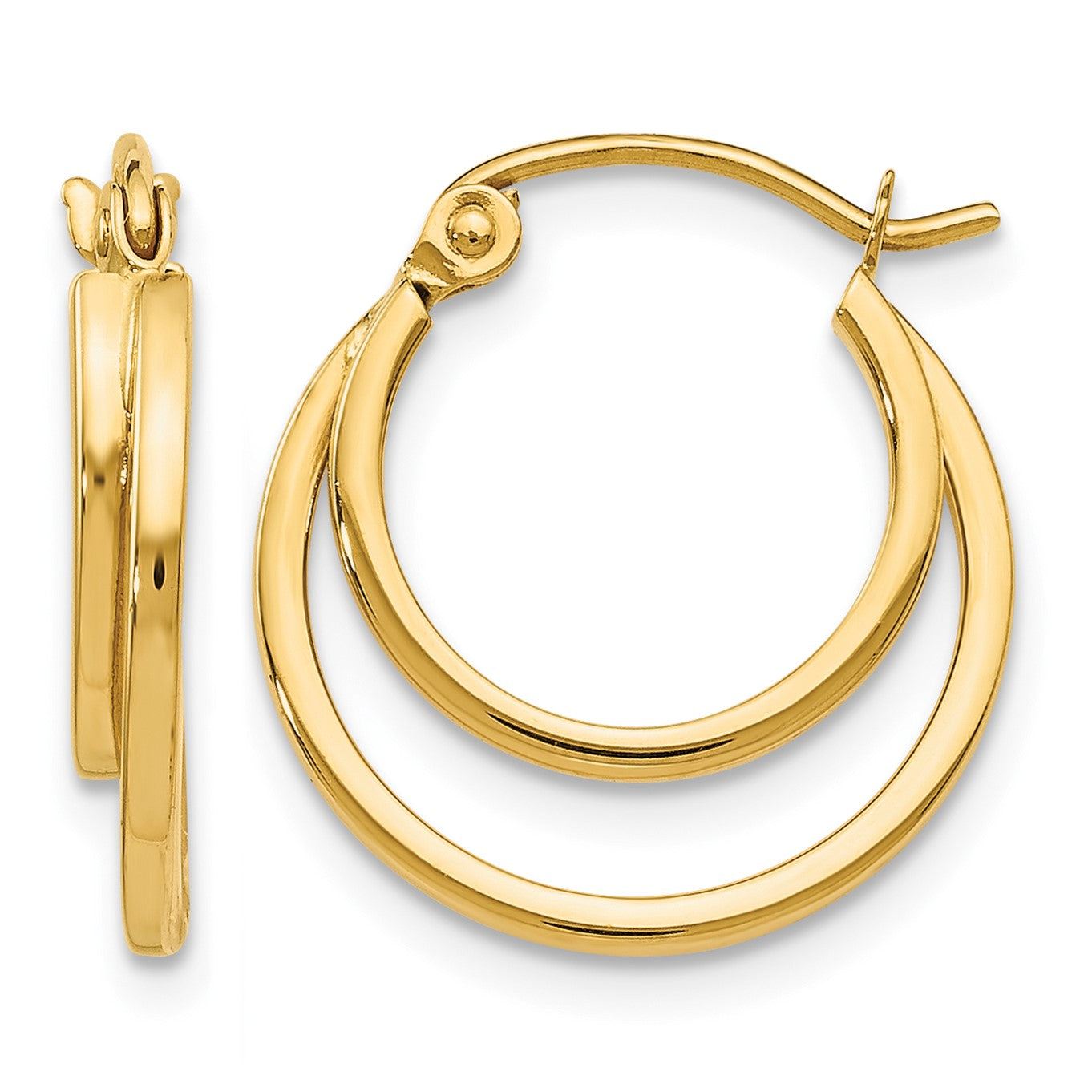 14K Gelbgold Poliert Klappbar Creolen