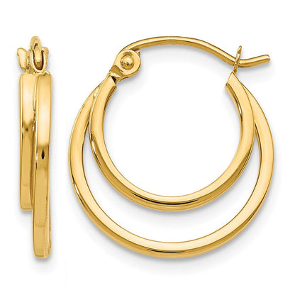 14K Gelbgold Poliert Klappbar Creolen