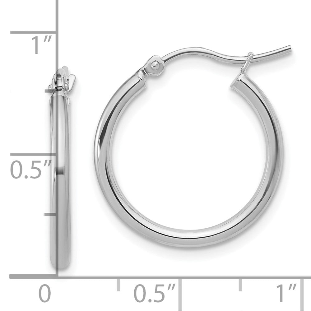 14K Weißgold 2x20mm Poliert Creolen