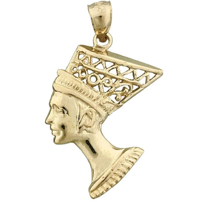 14K Gold Filigree-Anhänger „Königin Nofretete“
