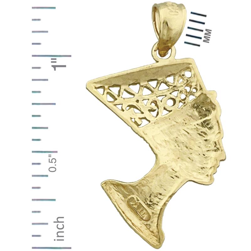 14K Gold Filigree-Anhänger „Königin Nofretete“