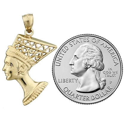 14K Gold Filigree-Anhänger „Königin Nofretete“