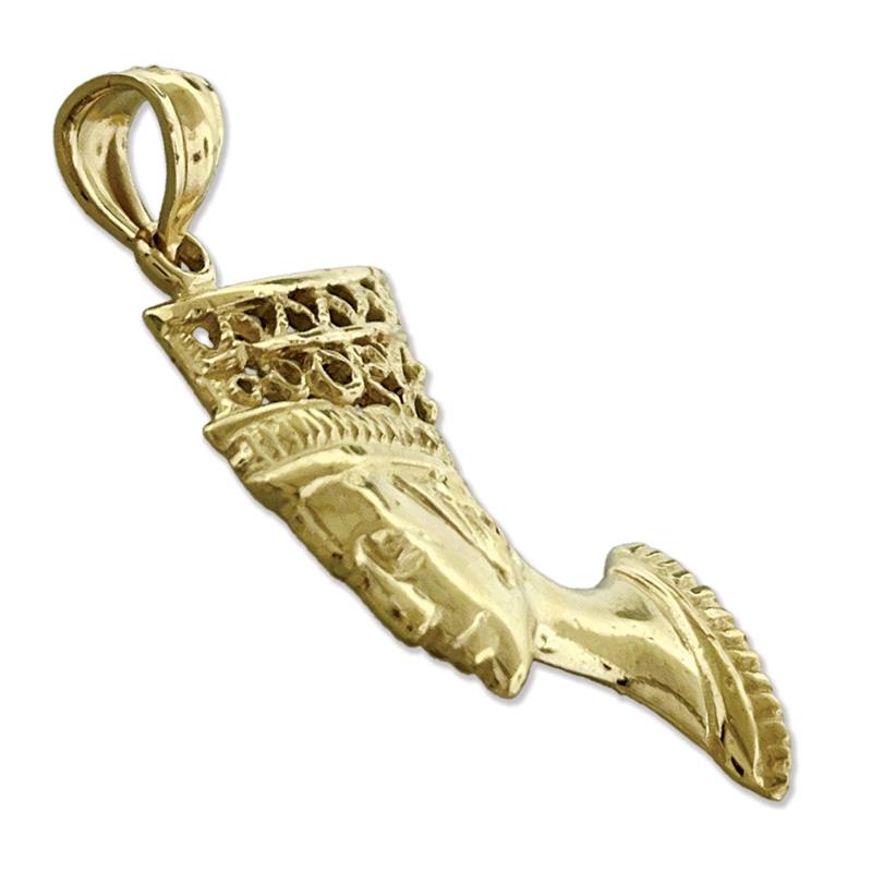 14K Gold Filigree-Anhänger „Königin Nofretete“