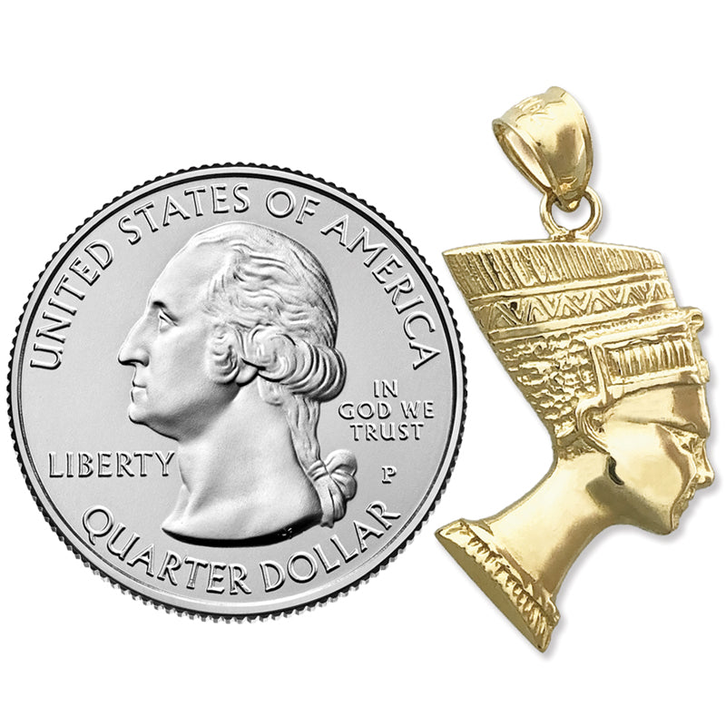 14K Gold Charm "Ägyptische Königin Nofretete