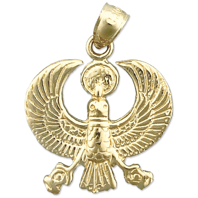 14K Gold Skarabäus-Anhänger mit ägyptischem Falken