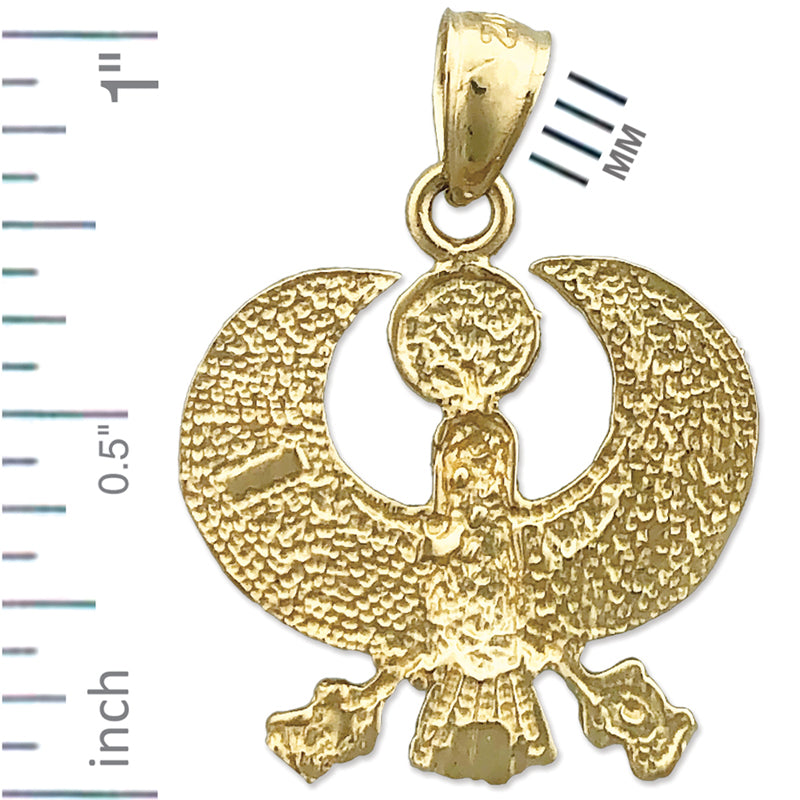 14K Gold Skarabäus-Anhänger mit ägyptischem Falken