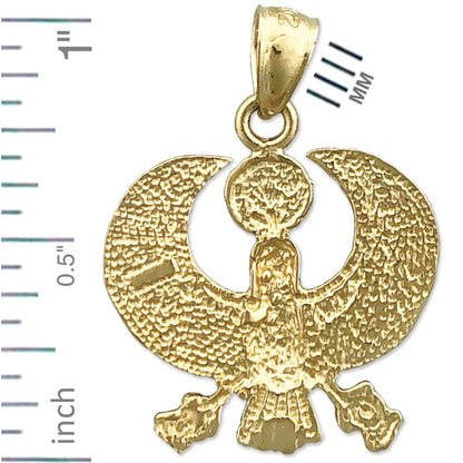 14K Gold Skarabäus-Anhänger mit ägyptischem Falken