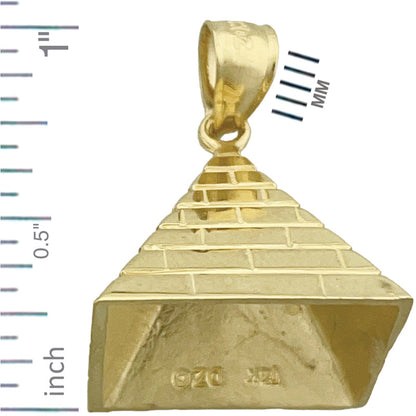 14K Gold 3D-Anhänger Ägyptische Pyramide
