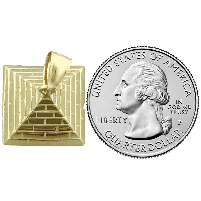 14K Gold 3D-Anhänger Ägyptische Pyramide